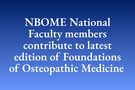 NBOME National Faculty members contribute to latest edition of